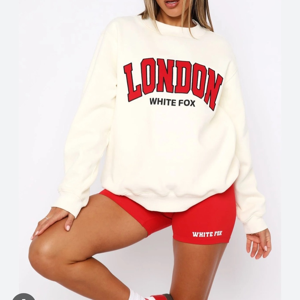 White fox Decade Classics All Time Oversized Sweater Cream